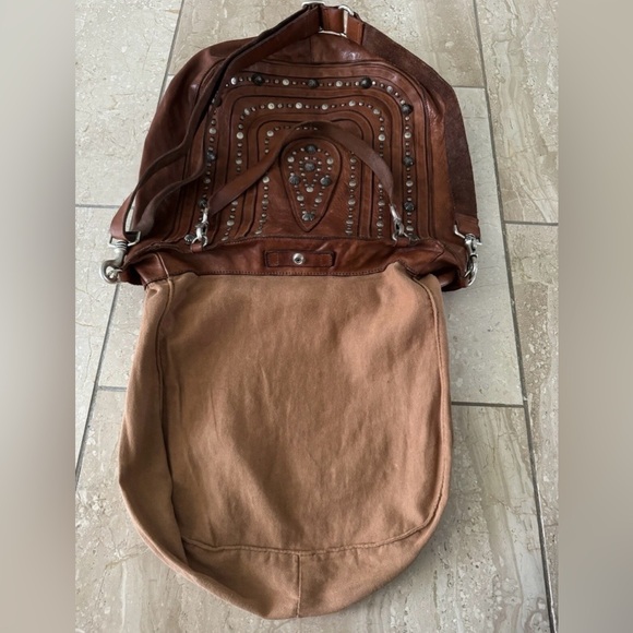 Campomaggi Free People Gorgeous Studded Leather Embellished Crossbody Tote Bag - Picture 14 of 16